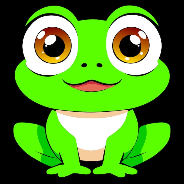 frog big eye cute full body vector illustration