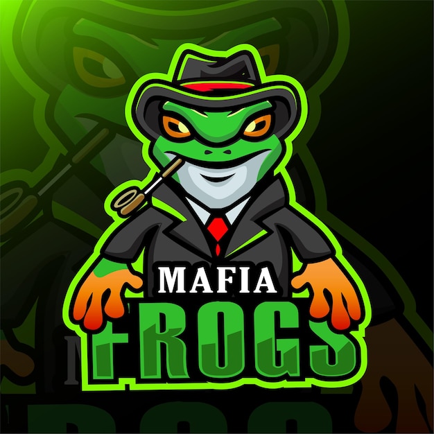 frog esport mascot logo design ilustration vector