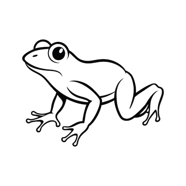 Vector frog hopping line art