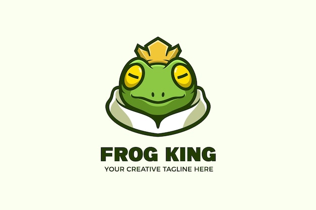 Frog King Cartoon Mascot Logo Template