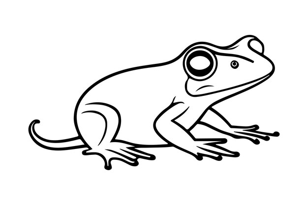 Vector frog line art vector illustration