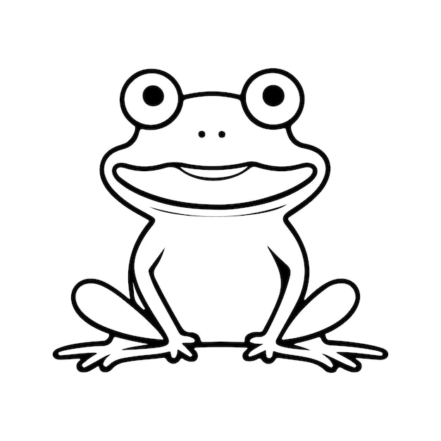 Vector frog line art vector illustration