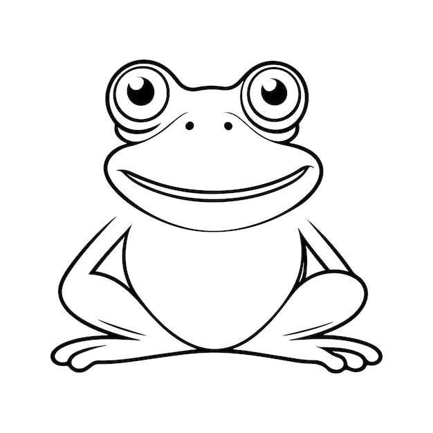 Vector frog line art vector illustration