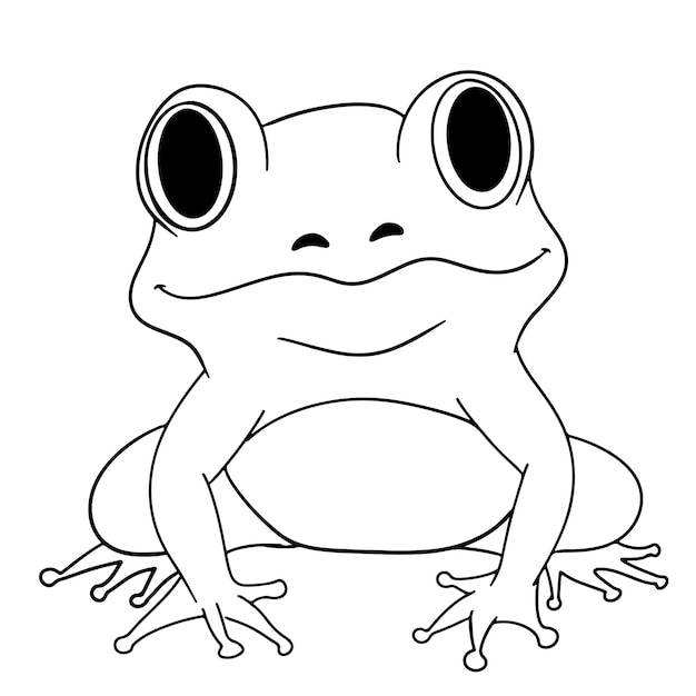 Vector a frog line art