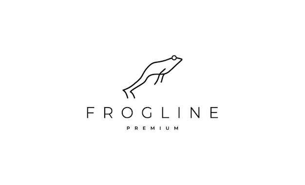 Frog line minimal Logo Vector Design