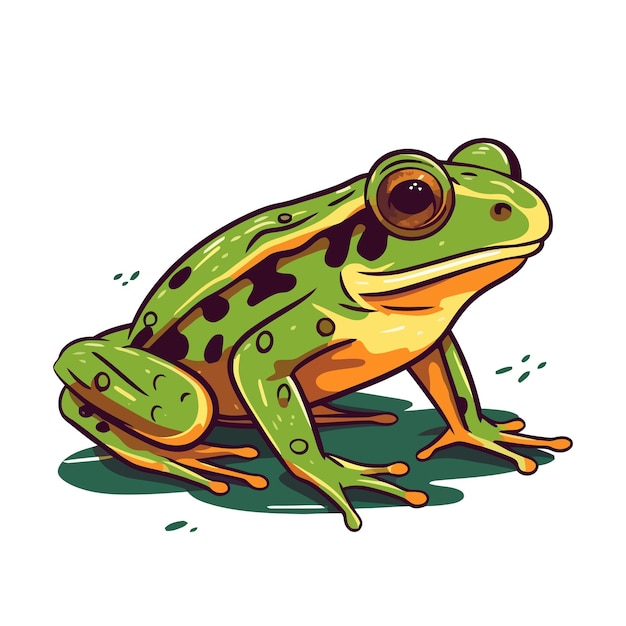 Frog logo design Abstract drawing frog Cute toad isolated Vector illustration