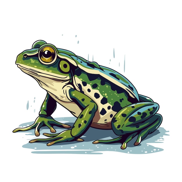 Frog logo design Abstract drawing frog Cute toad isolated Vector illustration