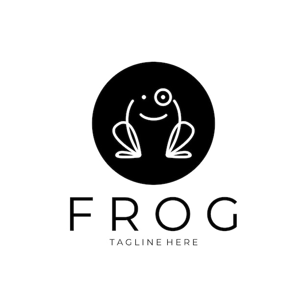 Frog logo simple vector design template