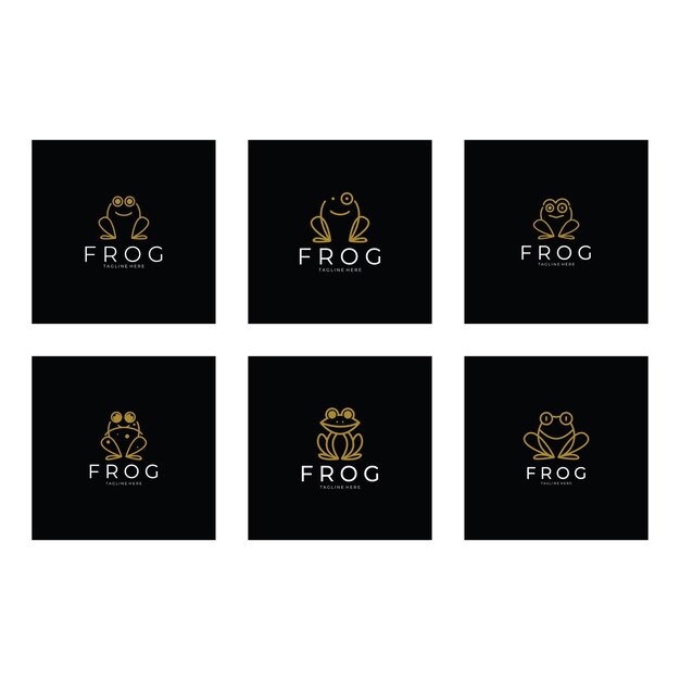 Vector frog logo simple vector design template