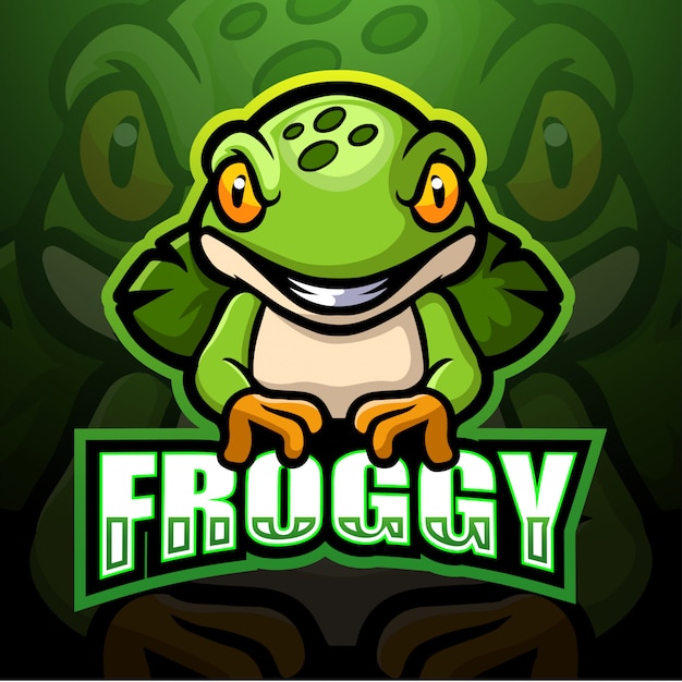 Frog mascot esport illustration