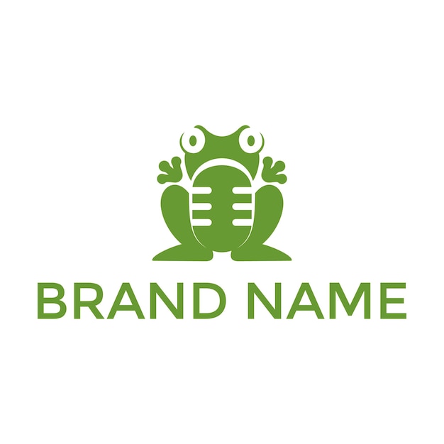 frog podcast logo design icon