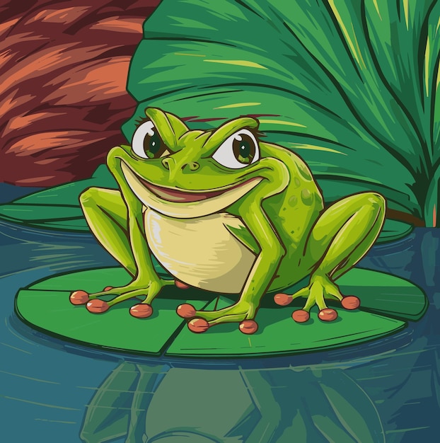 a frog with a green background that says quot frog quot