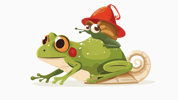 a frog with a hat on his head is sitting on a board with a hat on it