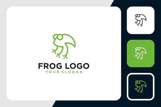 frog with line art logo design