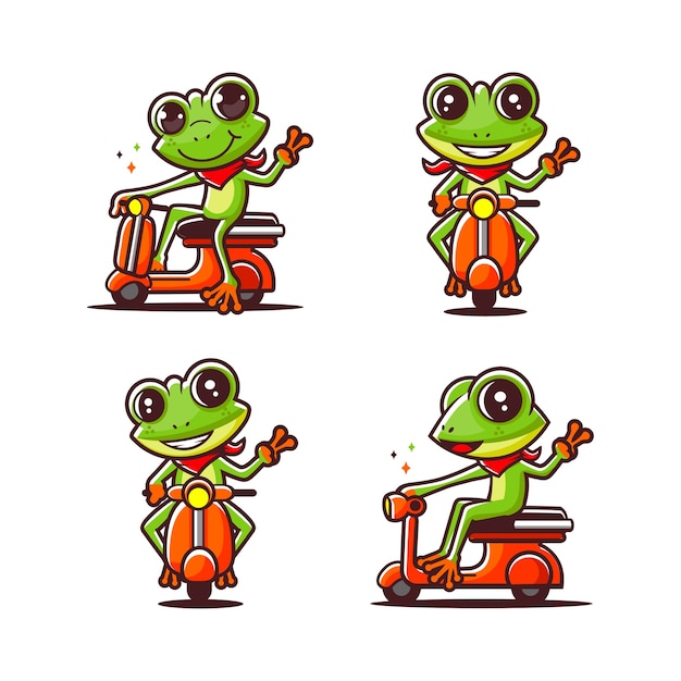 Frog with scooter