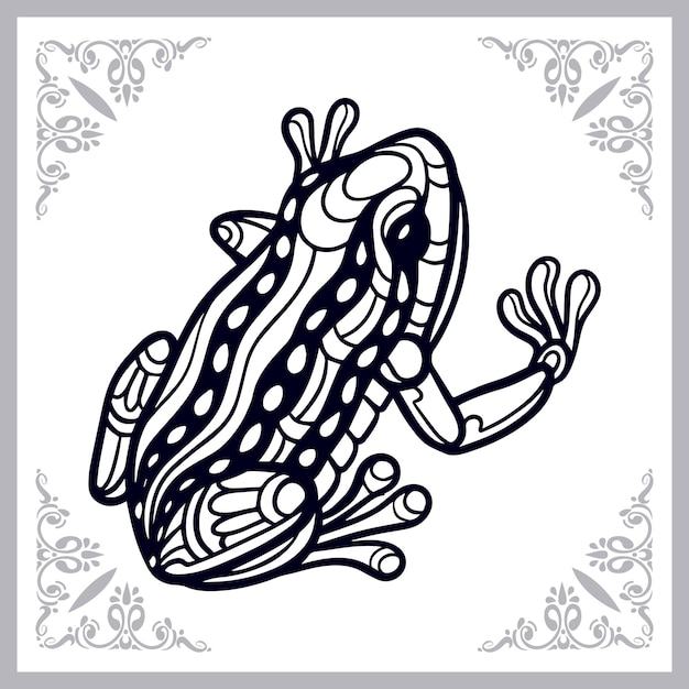 Frog zentangle arts isolated on white background