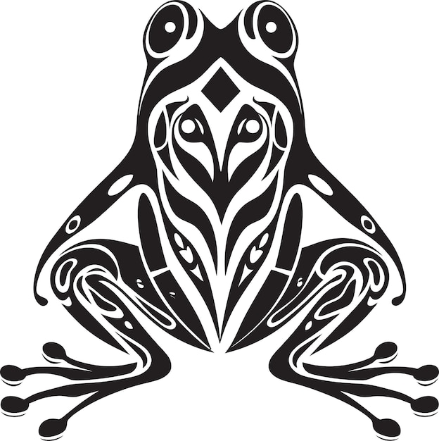 Vector frogform dynamic frog emblem swampstyle vector frog symbolism