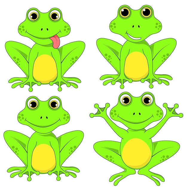 Frogs set on white background in vector EPS 10.