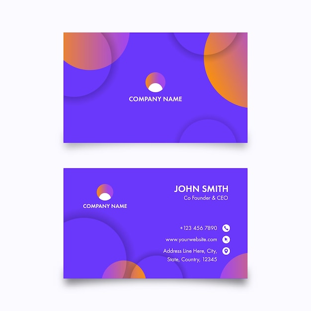 Front And Back Side Of Abstract Business Card Design.