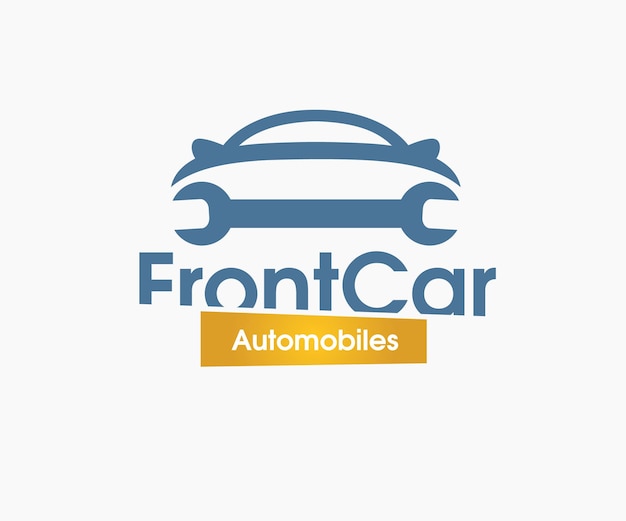 Front Car Automobiles and Repair Logo