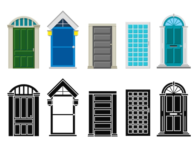 Front house doors set