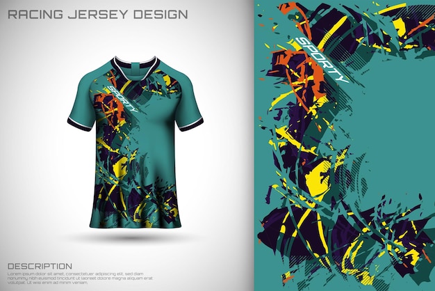 Front racing shirt design Sports design for racing cycling jersey game vector