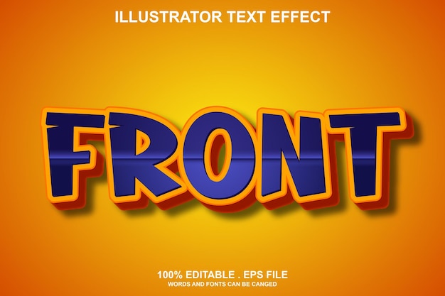 front  text effect editable