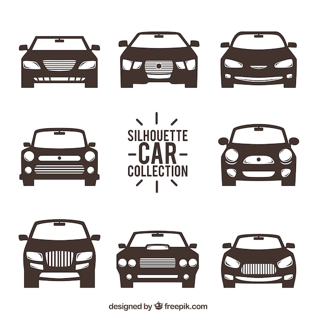 Front view of car silhouettes