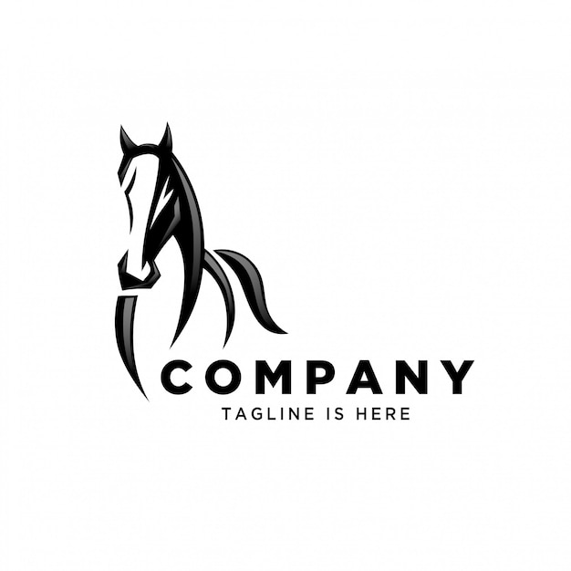 front view running horse logo