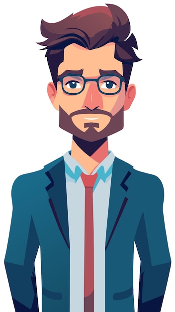 frontal picture of a male teacher friendly looking vector illustration flat 2