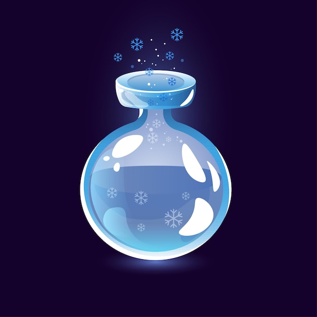 Frost potion with snowflakes cold mix corked