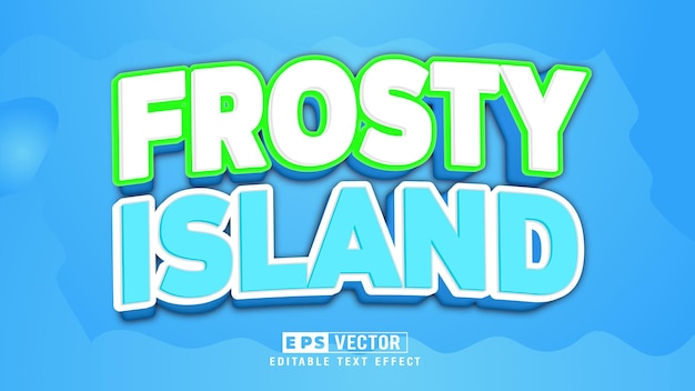 Frosty Island 3d Editable Text Effect Vector With Background