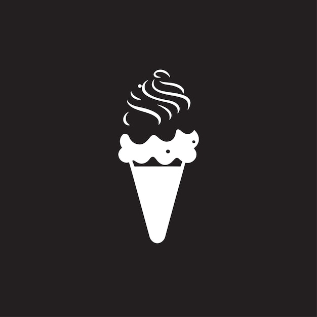 Frosty Temptation Black Cone Icon Scoopfuls of Happiness Ice Cream Black Logo