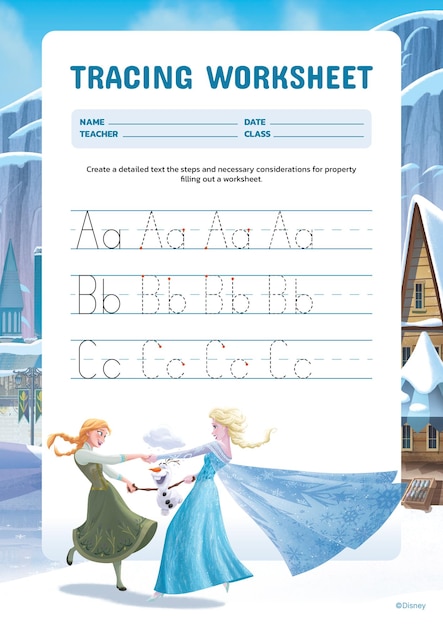 Frozen Characters Preschool Worksheet