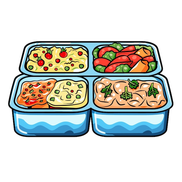 Vector frozen dinners cartoon isolated on transparent png hd