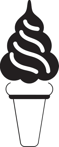 Frozen Ecstasy Black Logo Cone Tasty Twists Cone Ice Cream Icon