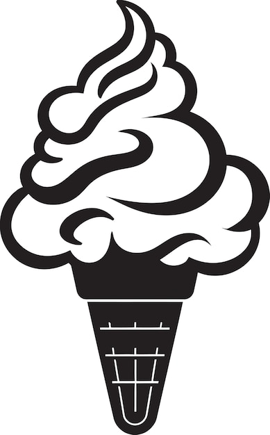 Frozen Ecstasy Black Logo Cone Tasty Waves Cone Ice Cream Icon