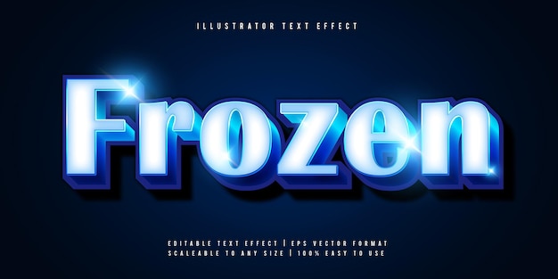 Frozen Glowing Text Style Font Effect