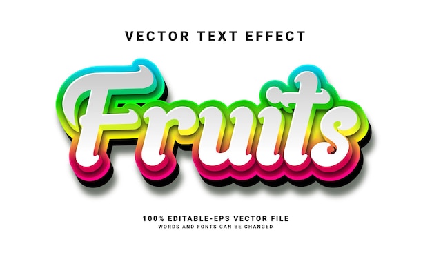 Fruit 3D text effect. Editable text style and suitable for fresh fruit needs