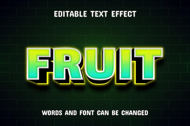 Fruit 3d text effect