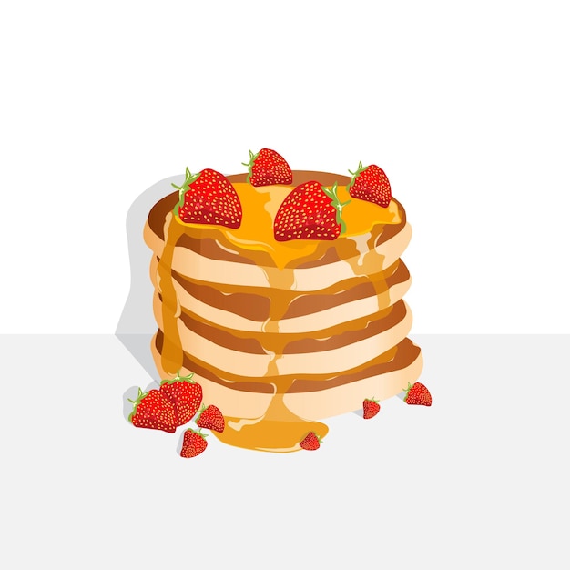 fruit cartoon pancakes vector illustration design