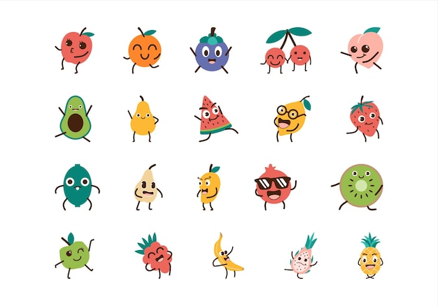 Fruit Character Expression Element Set