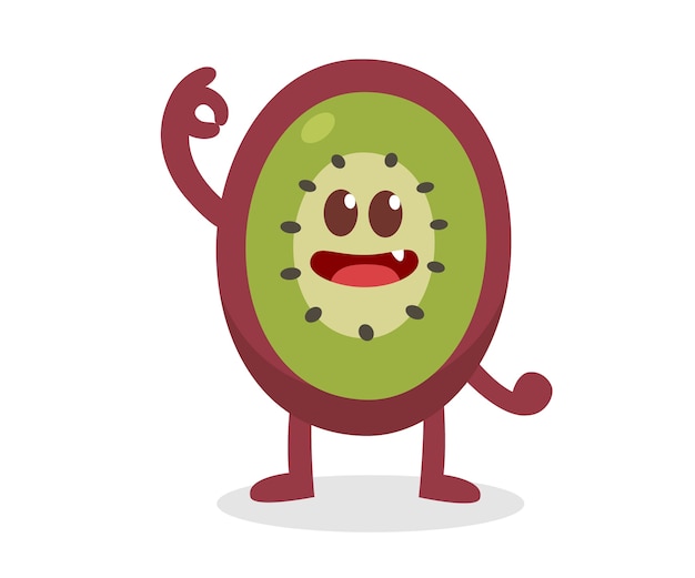 Fruit character in vector flat design. Kiwi.