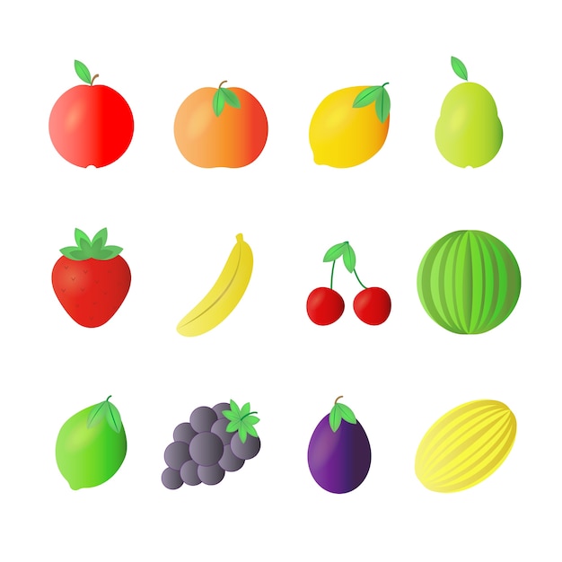 Fruit full color flat design icon vector illustration