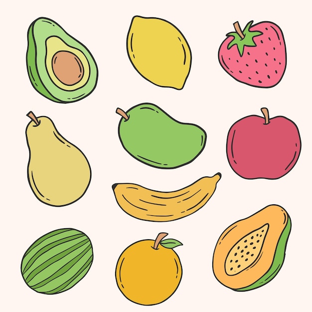 fruit hand drawn doodle element