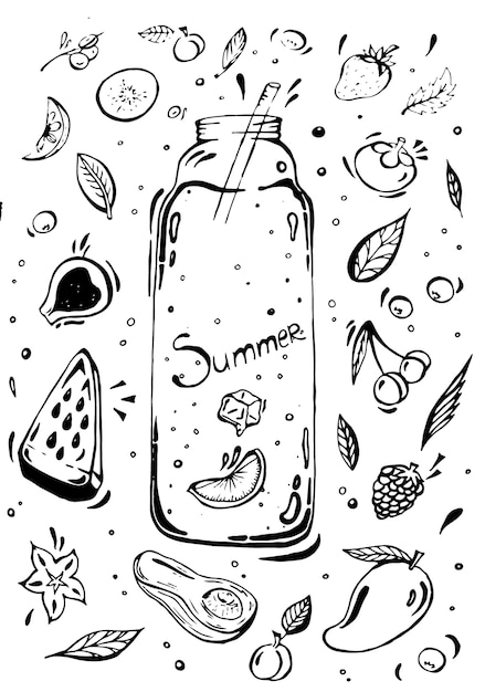 Fruit juice doodle