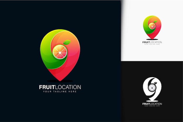 Fruit location logo design with gradient