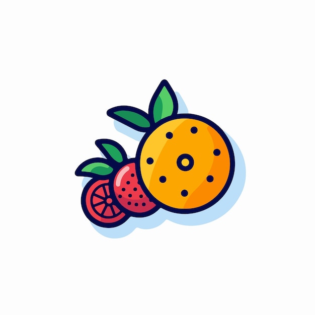 A fruit logo that is orange and orange