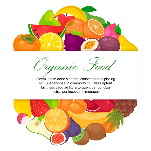 Fruit organic for farm market template