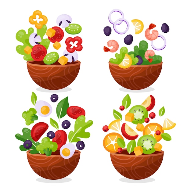 Fruit and salad bowls collection